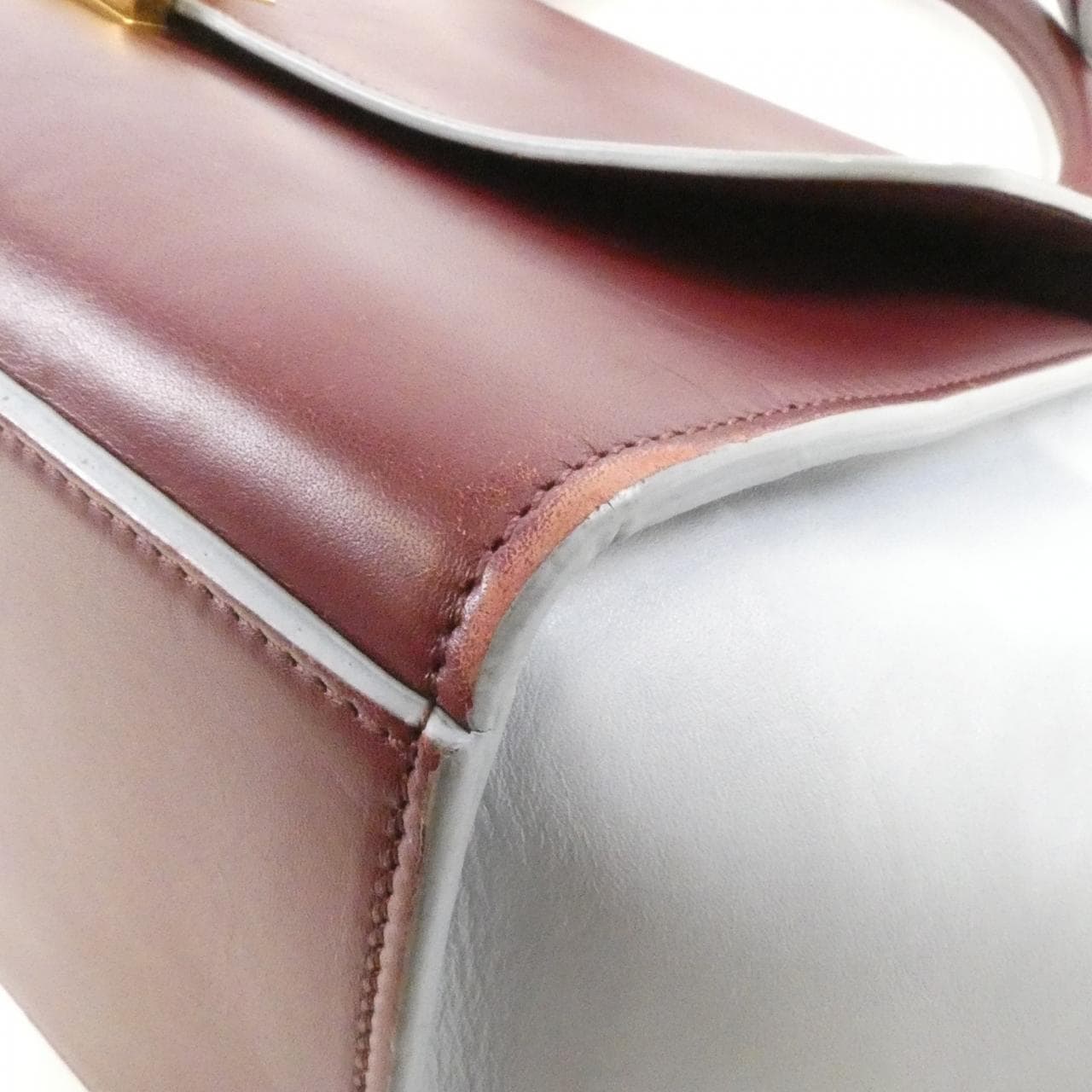 CELINE Handbag Leather 黑色 皮革 中古品B - 縮圖 3