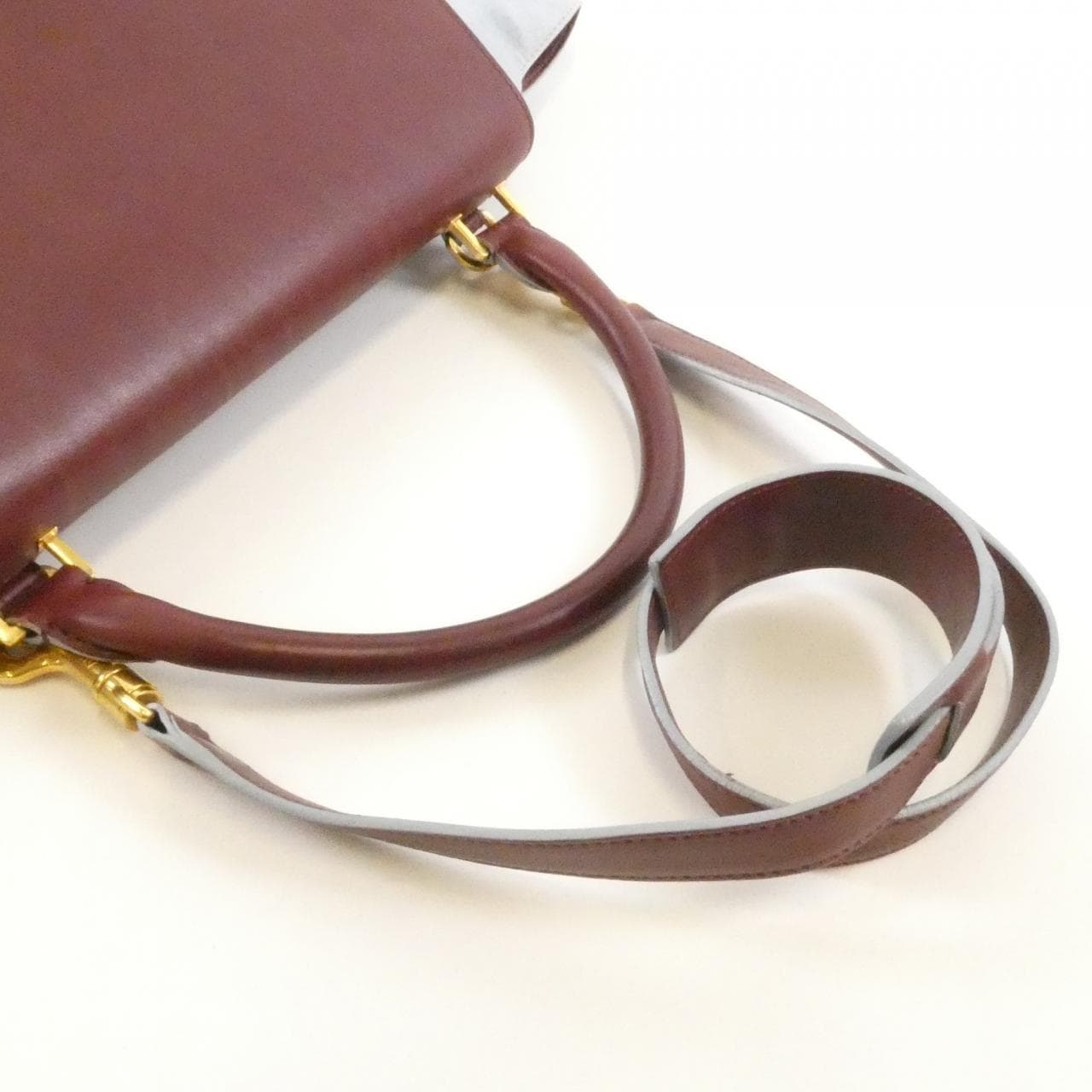 CELINE Handbag Leather 黑色 皮革 中古品B - 縮圖 8