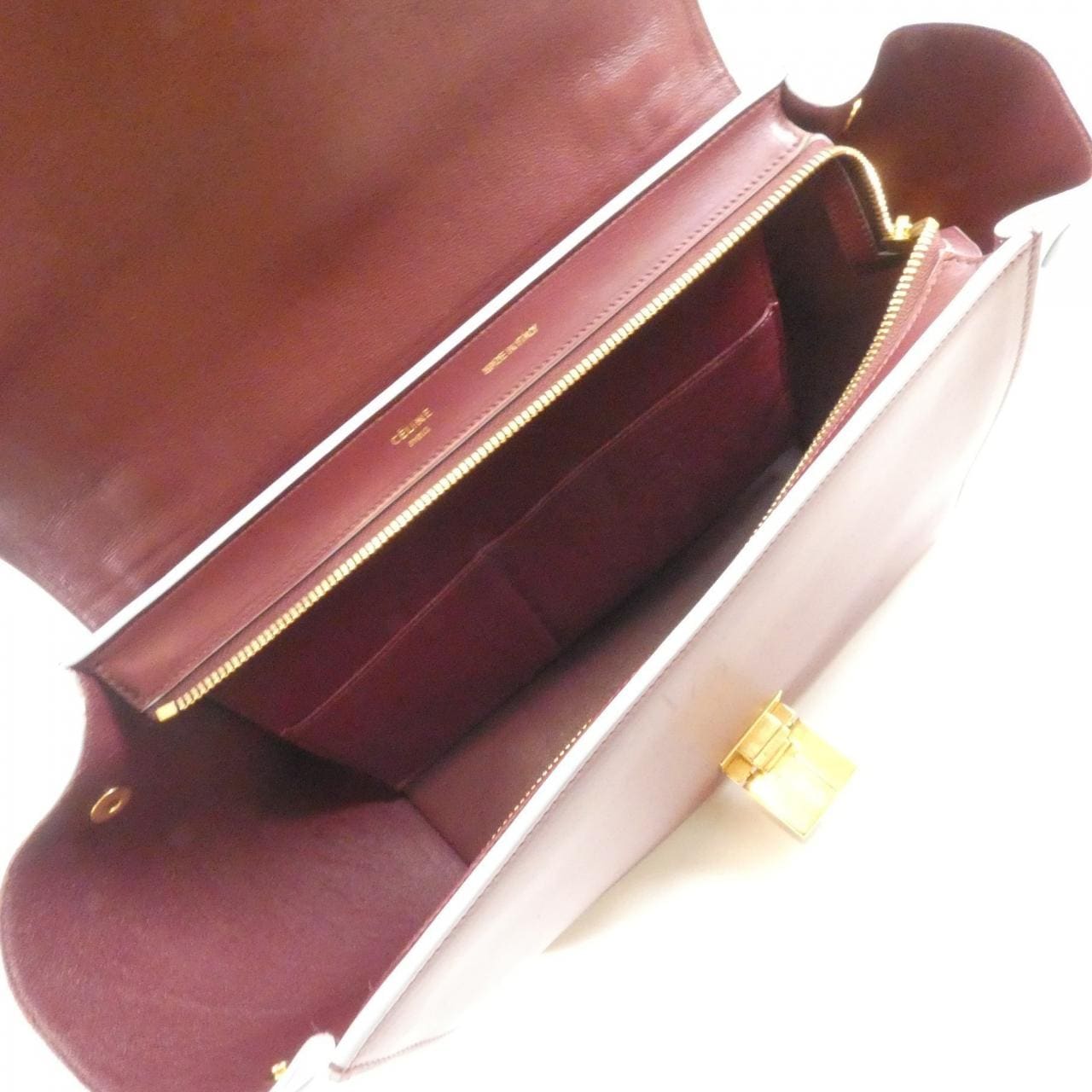 CELINE Handbag Leather 黑色 皮革 中古品B - 縮圖 10