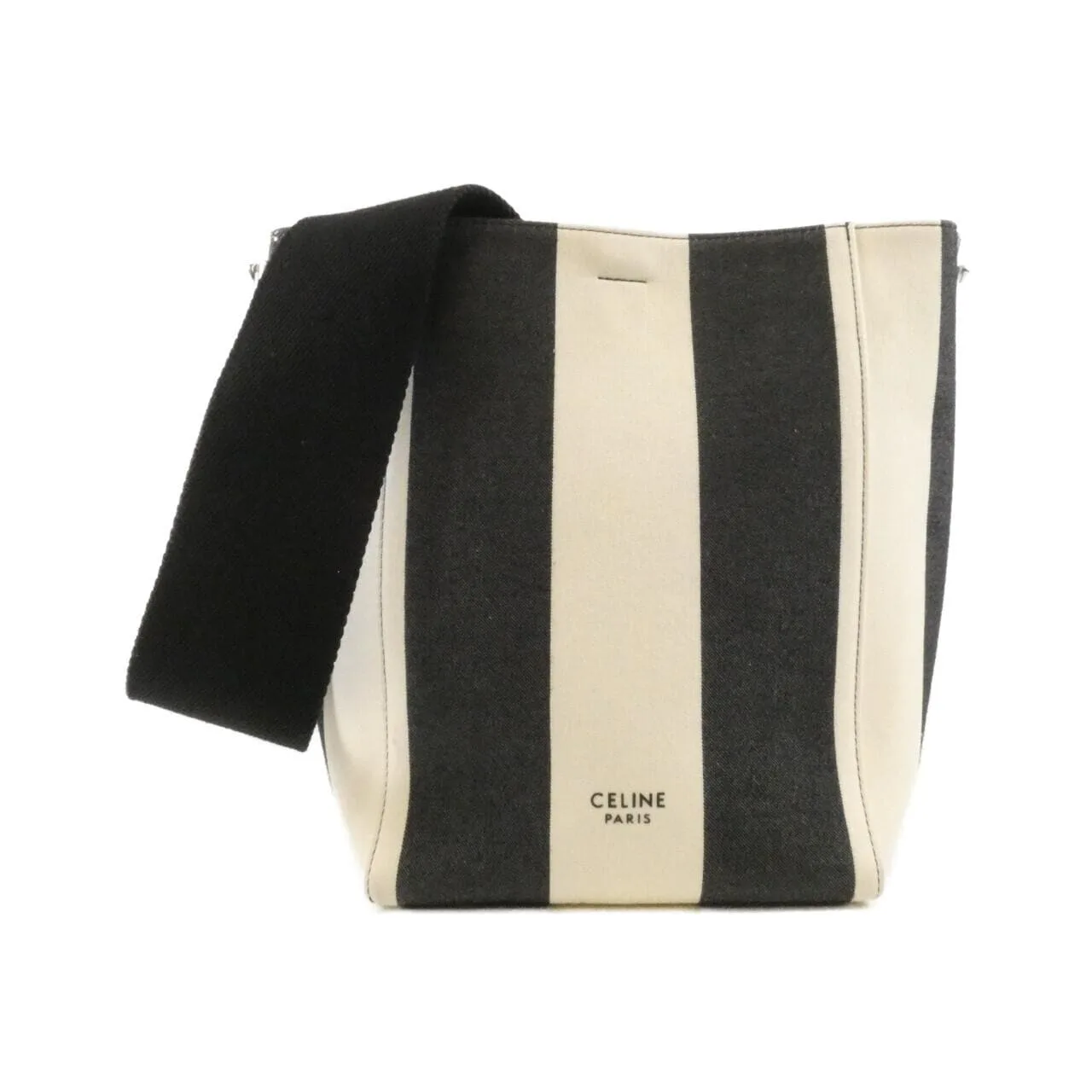 CELINE Luggage 189302BJR Shoulder Cotton Black