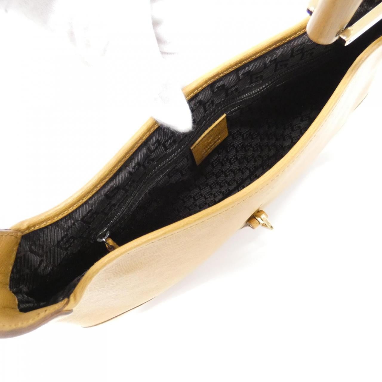 GUCCI 001 4060 Shoulder Bag Leather Beige Leather Rank A - Thumbnail 9