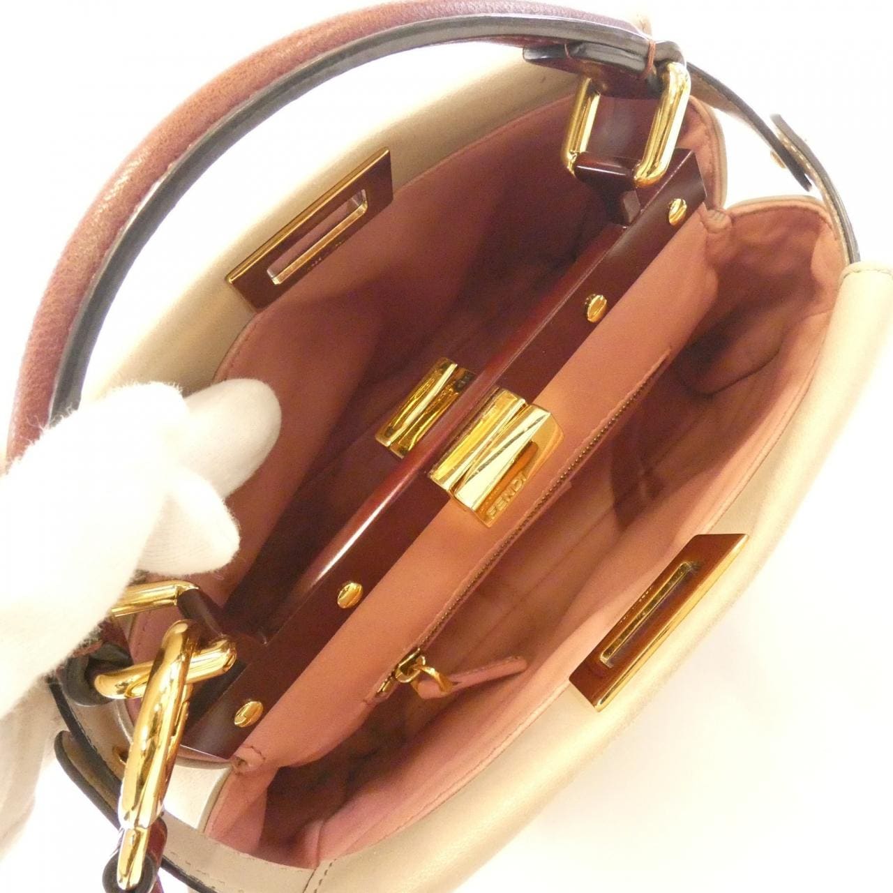 FENDI Peekaboo 8BN244 68H Bag Lambskin Black Lambskin - Thumbnail 8