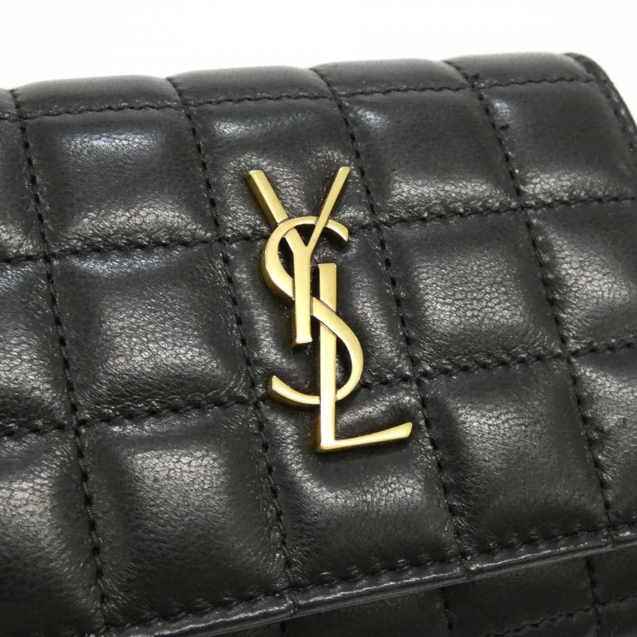 SAINT LAURENT 759490 AABVP Wallet Lambskin 黑色 羊皮 中古品A - 縮圖 3