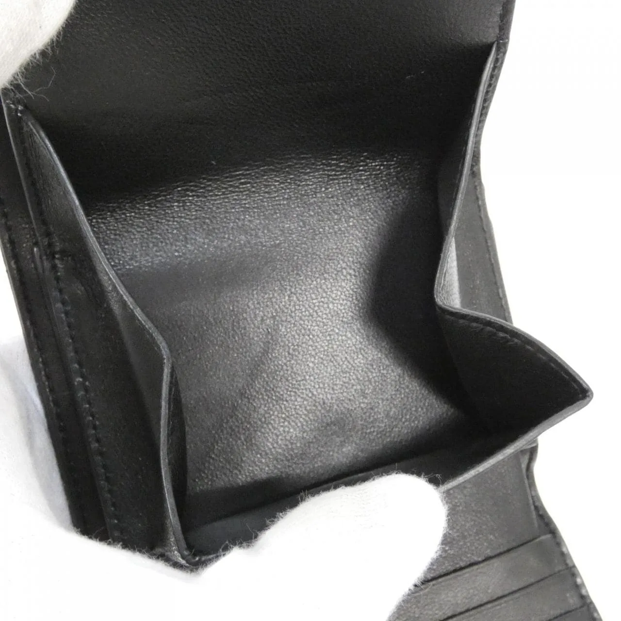 SAINT LAURENT 759490 AABVP Wallet Lambskin 黑色 羊皮 中古品A - 縮圖 10