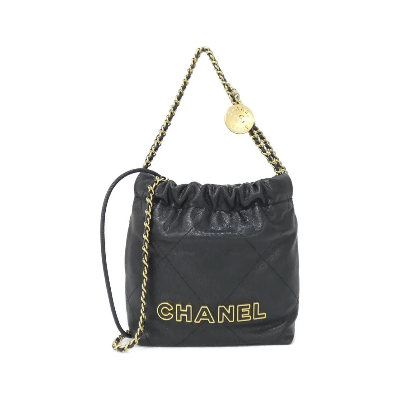CHANEL Chanel 22 AS3980 Handbag Grained Calfskin Black