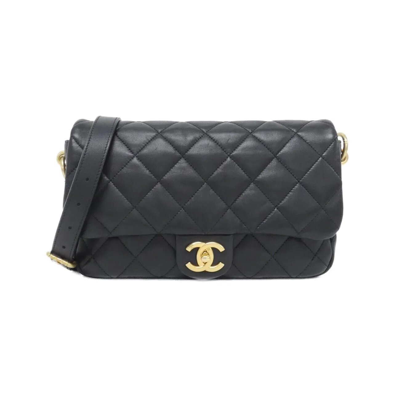 CHANEL AS5345 Shoulder Lambskin Black