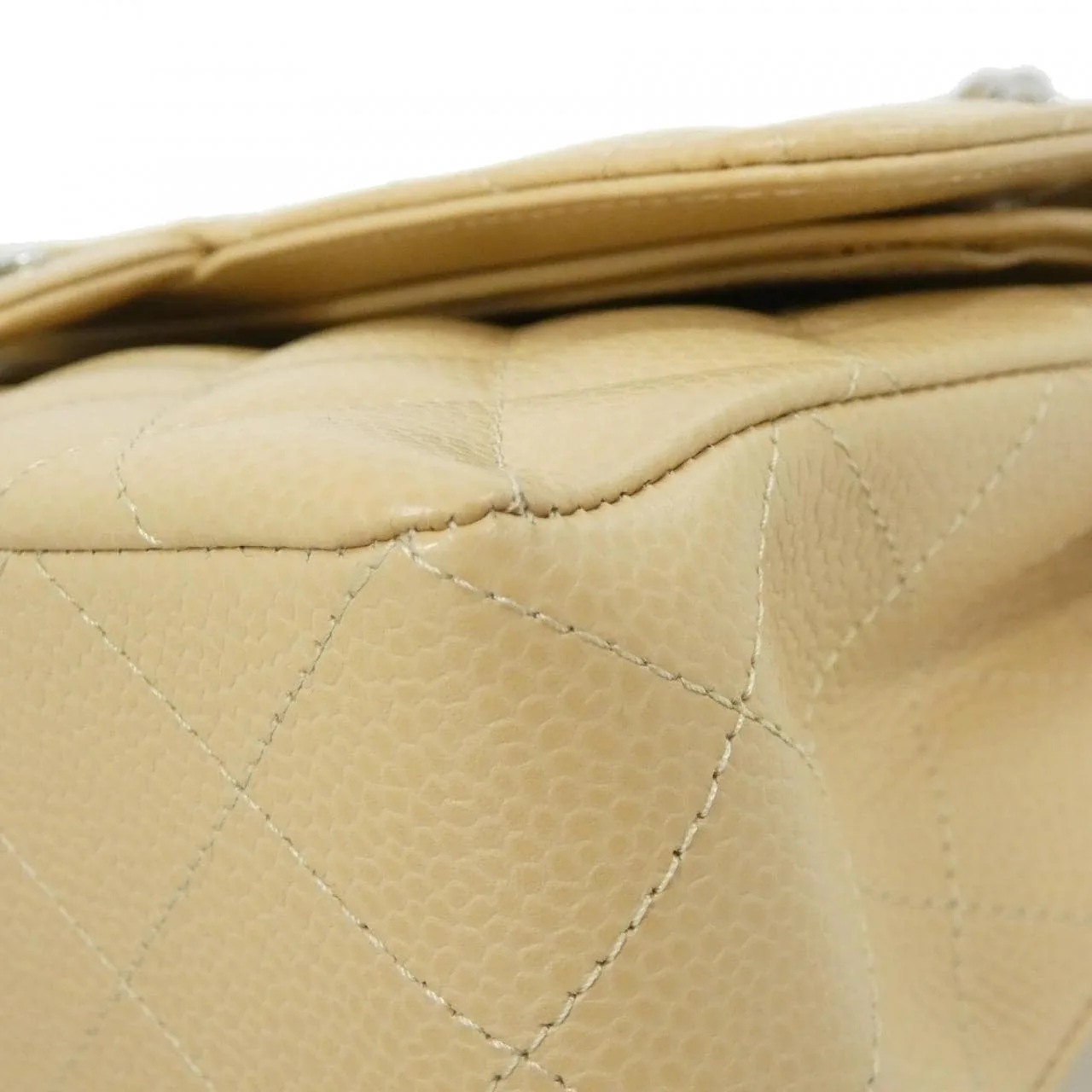 CHANEL Matelasse 1113 Shoulder Grained Calfskin Beige Grained Calfskin Rank A - Thumbnail 3