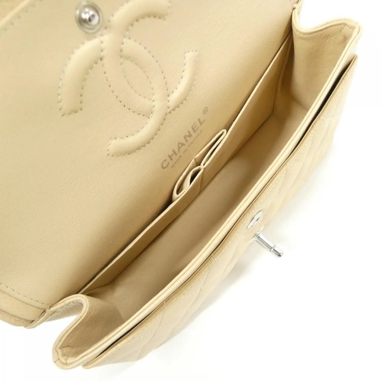 CHANEL Matelasse 1113 Shoulder Grained Calfskin Beige Grained Calfskin Rank A - Thumbnail 8