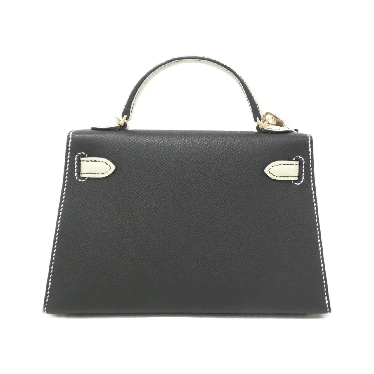 HERMES Kelly Handbag Epsom Black Epsom Leather Rank A - Thumbnail 2