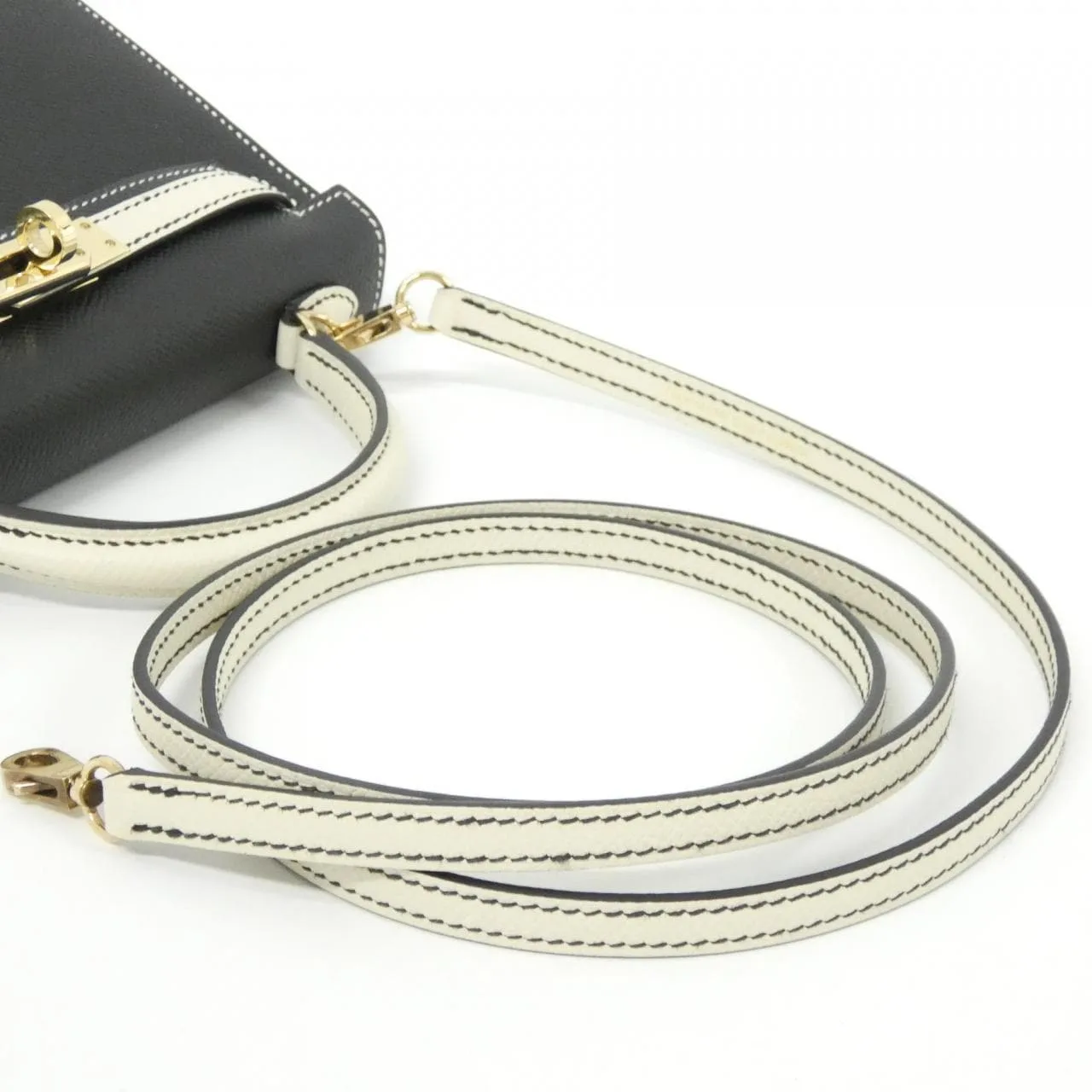 HERMES Kelly Handbag Epsom Black Epsom Leather Rank A - Thumbnail 5