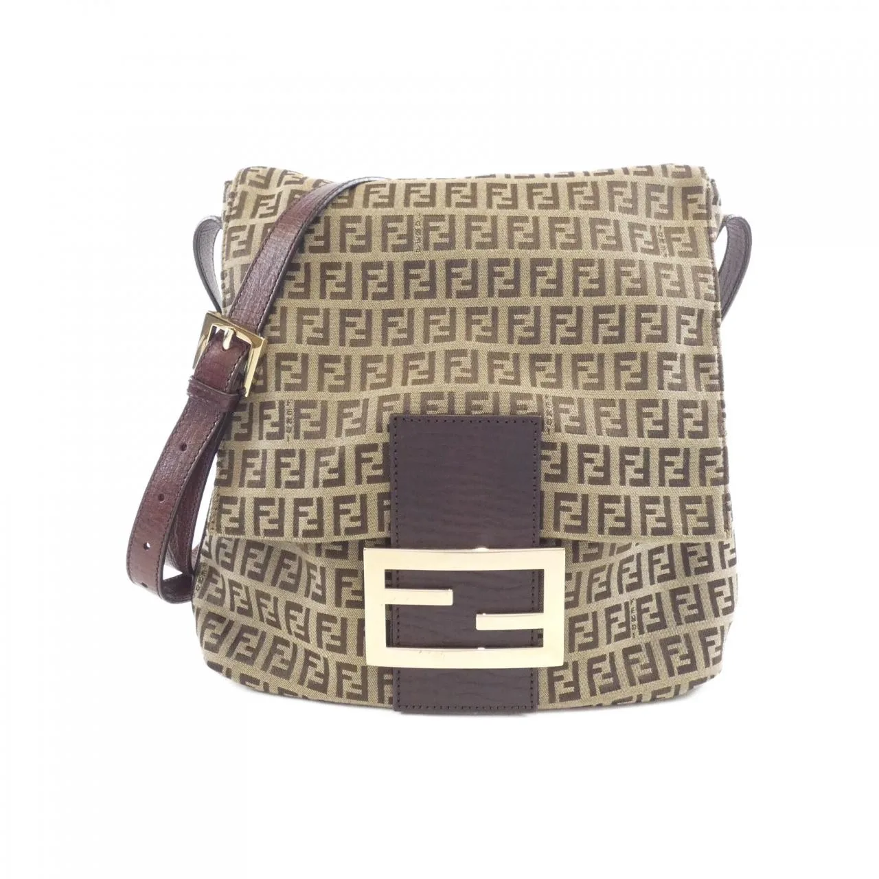 FENDI 8BT127 TN9 Shoulder Canvas Beige
