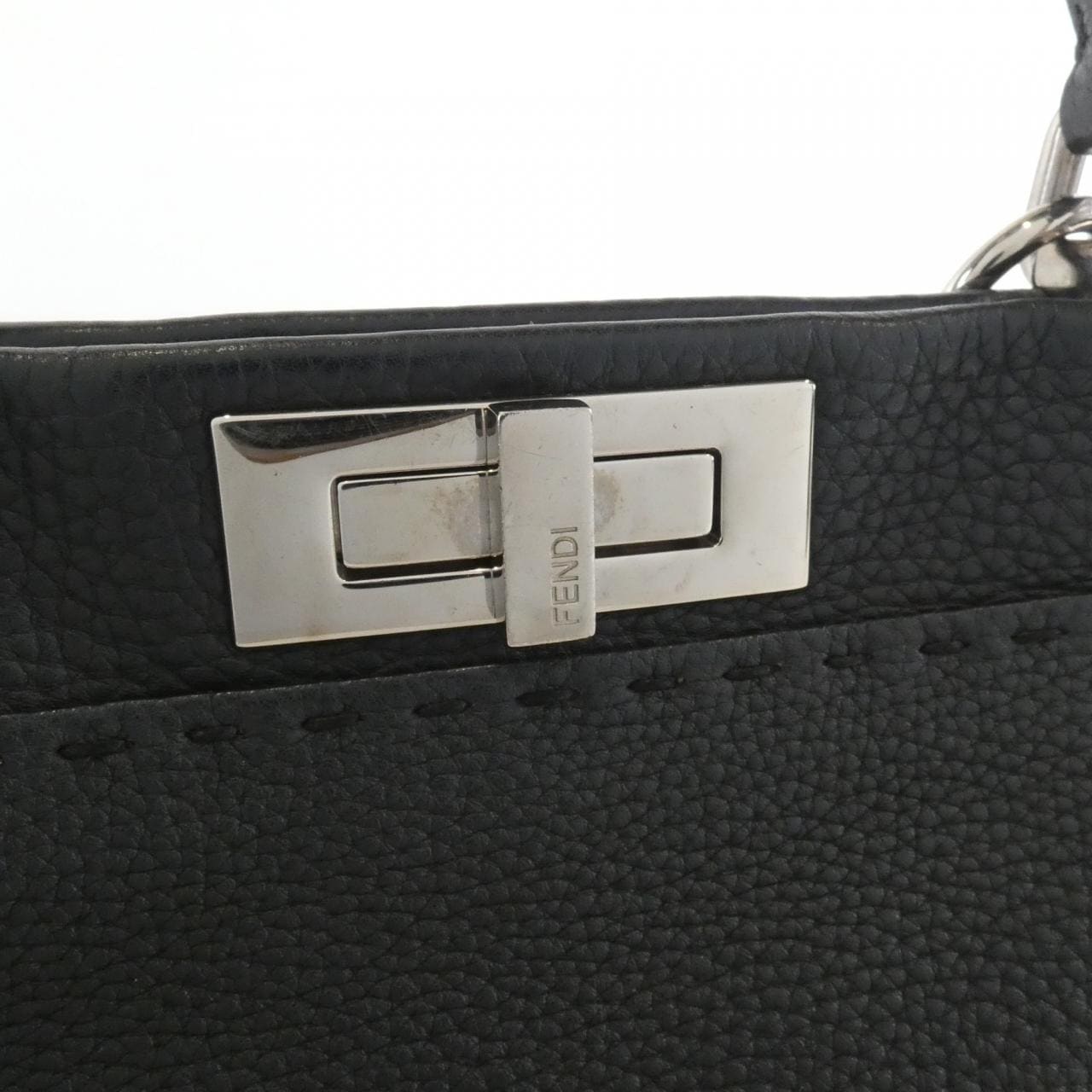 FENDI Peekaboo 8BN290 Q0J Bag Leather 黑色 皮革 中古品B - 縮圖 3