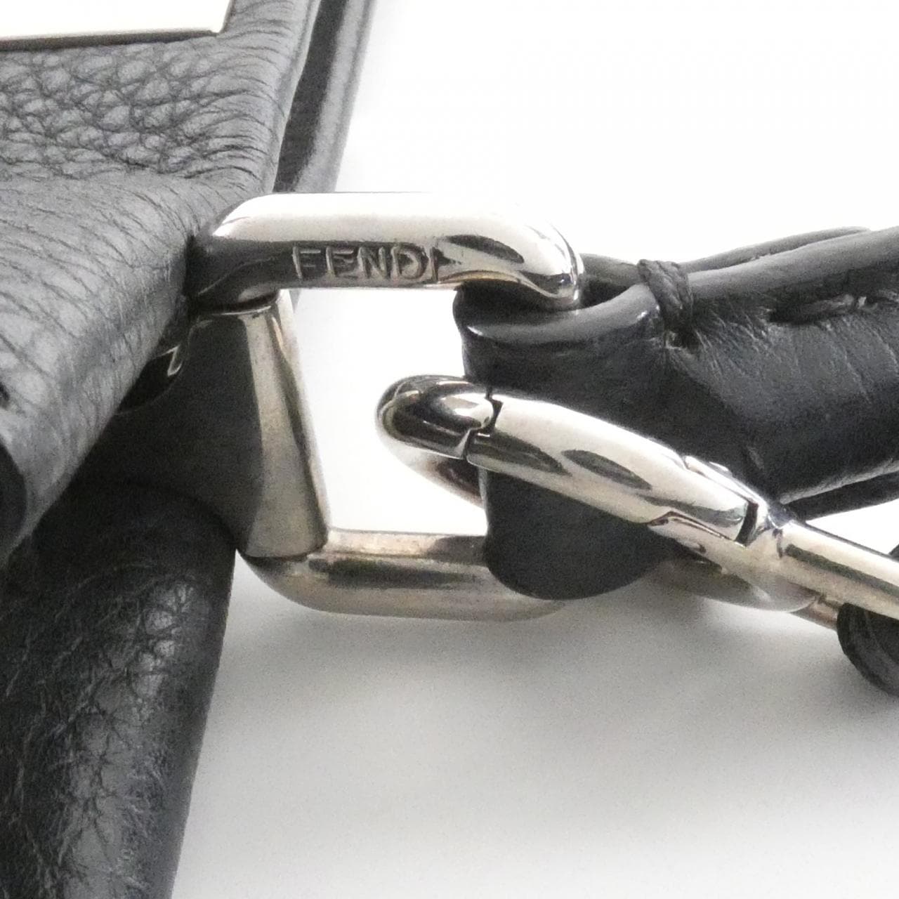 FENDI Peekaboo 8BN290 Q0J Bag Leather 黑色 皮革 中古品B - 縮圖 6