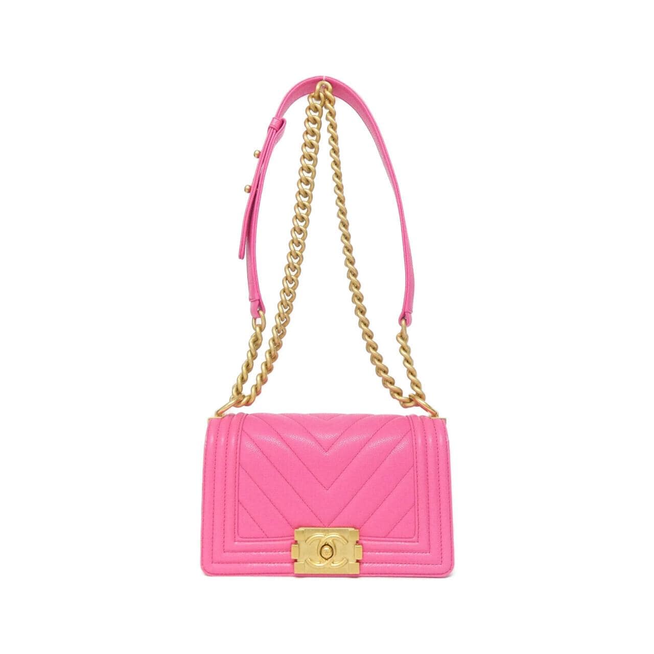 CHANEL Boy Chanel 67085 Shoulder Bag Grained Calfskin Pink