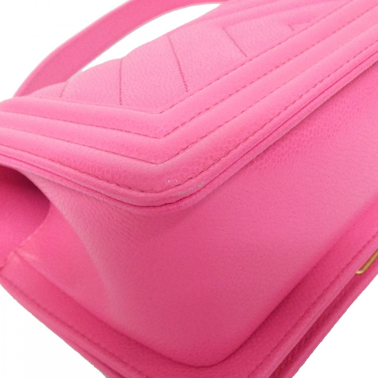 CHANEL Boy Chanel 67085 Shoulder Bag Grained Calfskin 粉色 荔枝紋牛皮 中古品A - 縮圖 3