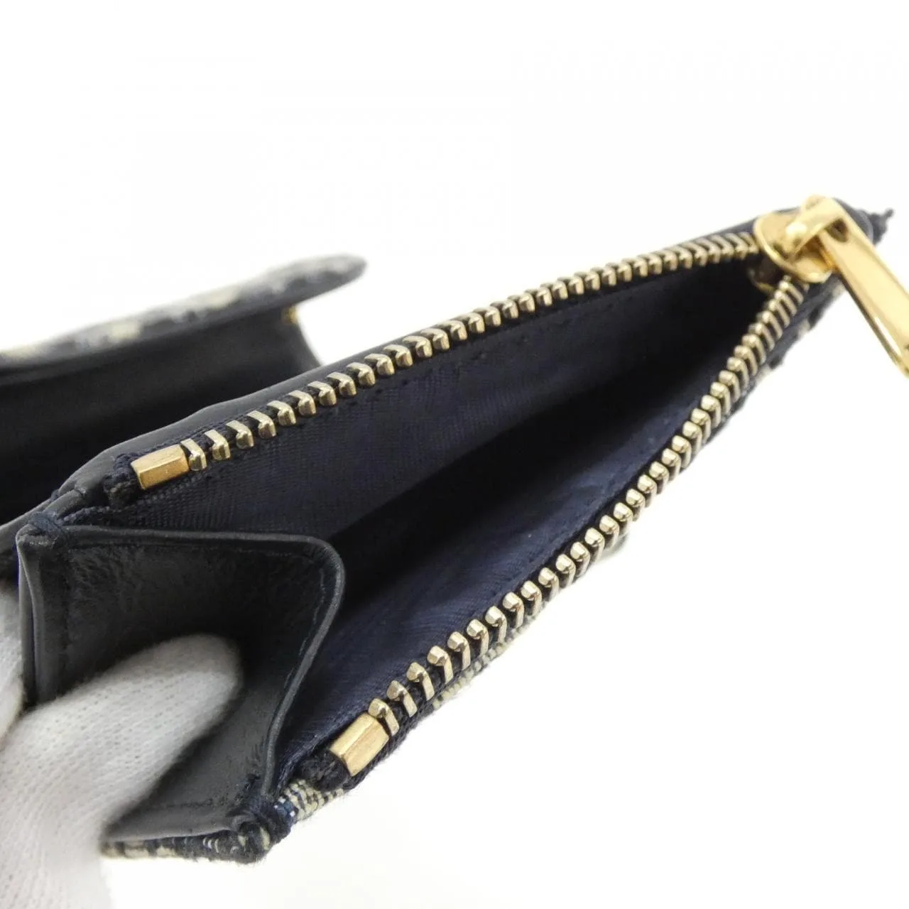 DIOR Saddle S5652CTZQ Wallet Canvas 黑色 帆布 中古品A - 縮圖 8