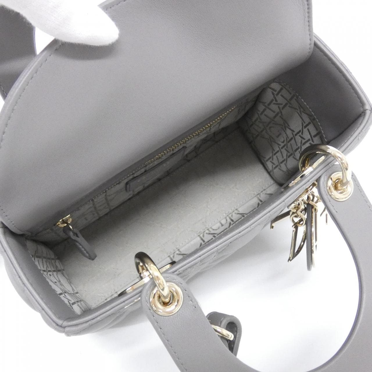 DIOR Lady Dior M0538OCAL Bag Lambskin 黑色 羊皮 - 縮圖 7