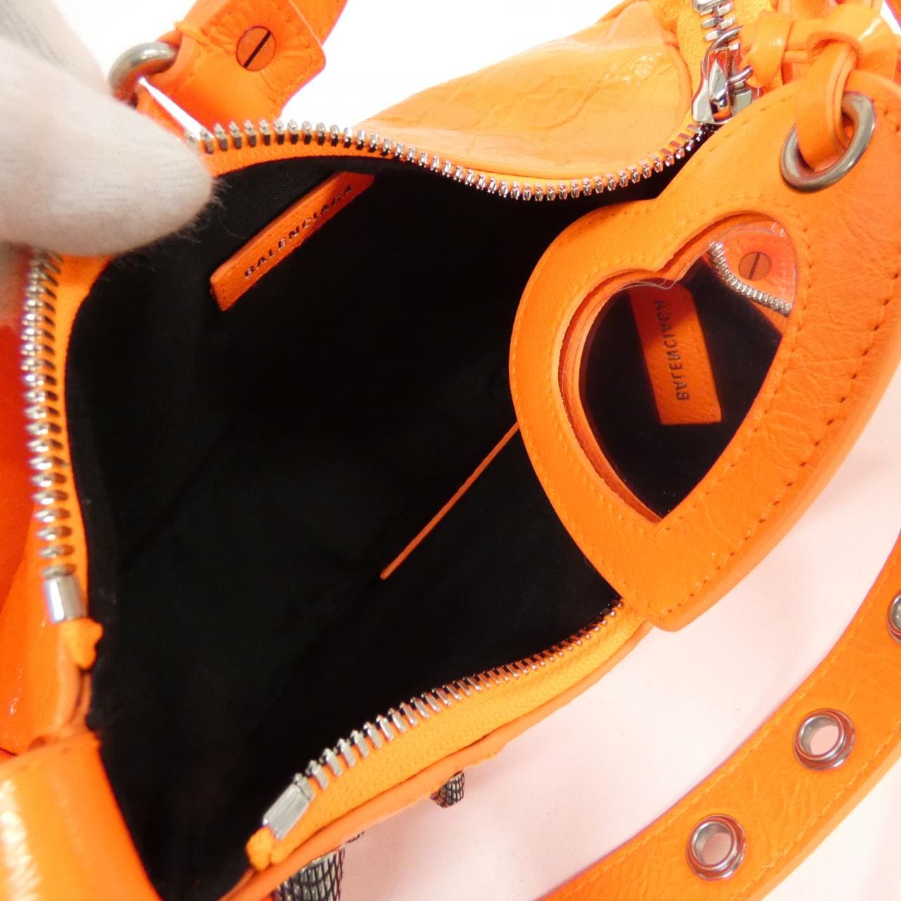 BALENCIAGA Le Cagole 671309 1VGUY Shoulder Bag Lambskin Black Lambskin Rank A - Thumbnail 10