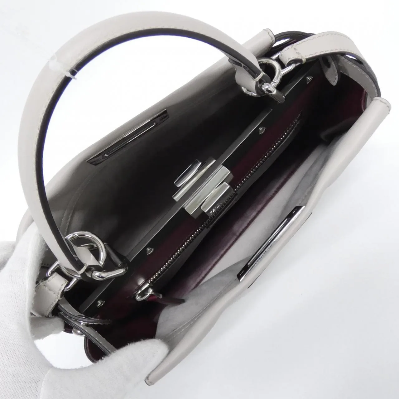 FENDI Peekaboo 8BN290 3ZN Handbag Black Rank A - Thumbnail 6