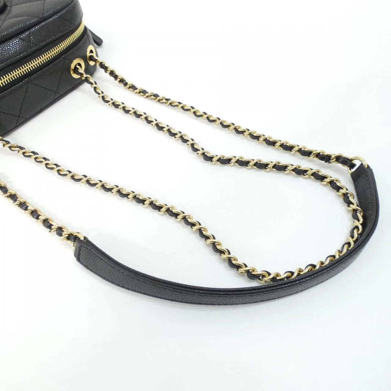 CHANEL Shoulder Grained Calfskin 黑色 荔枝紋牛皮 中古品A - 縮圖 5