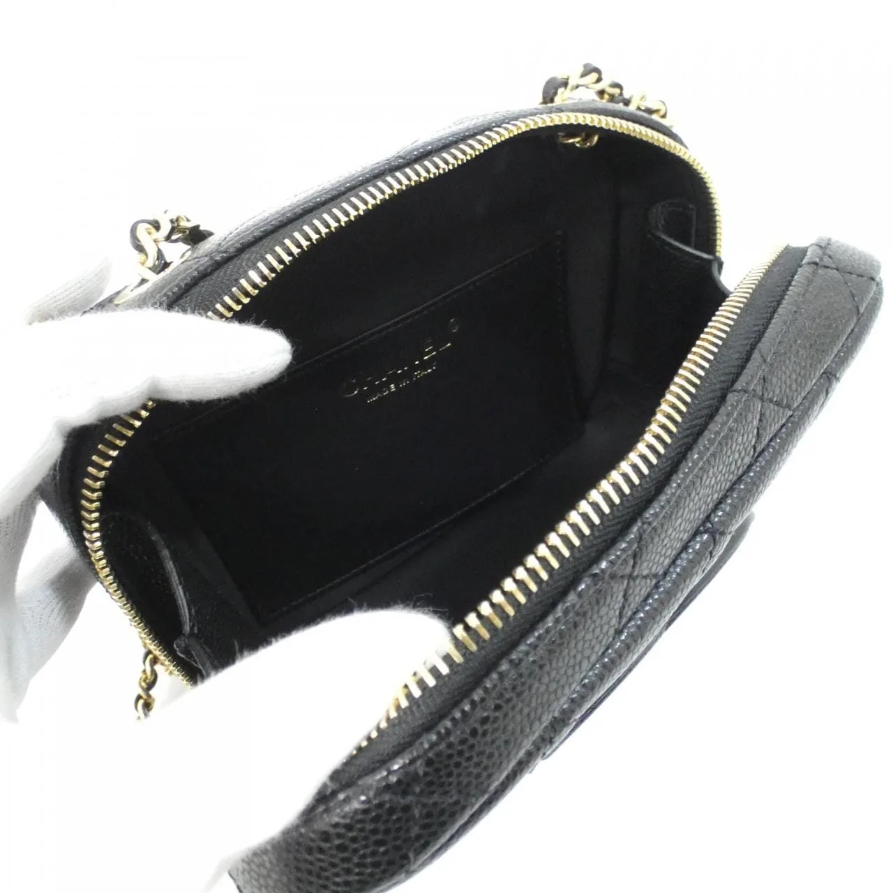 CHANEL Shoulder Grained Calfskin 黑色 荔枝紋牛皮 中古品A - 縮圖 6