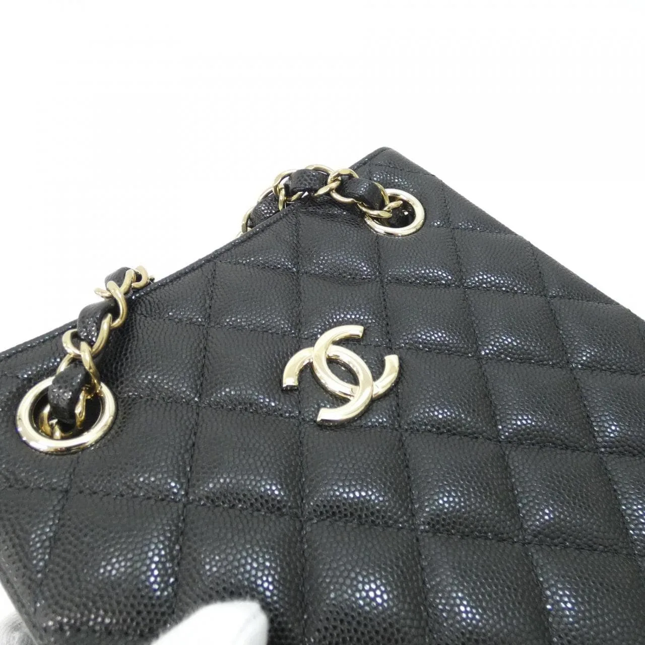 CHANEL Chanel 22 AS3176 Shoulder Grained Calfskin 黑色 荔枝紋牛皮 中古品A - 縮圖 4