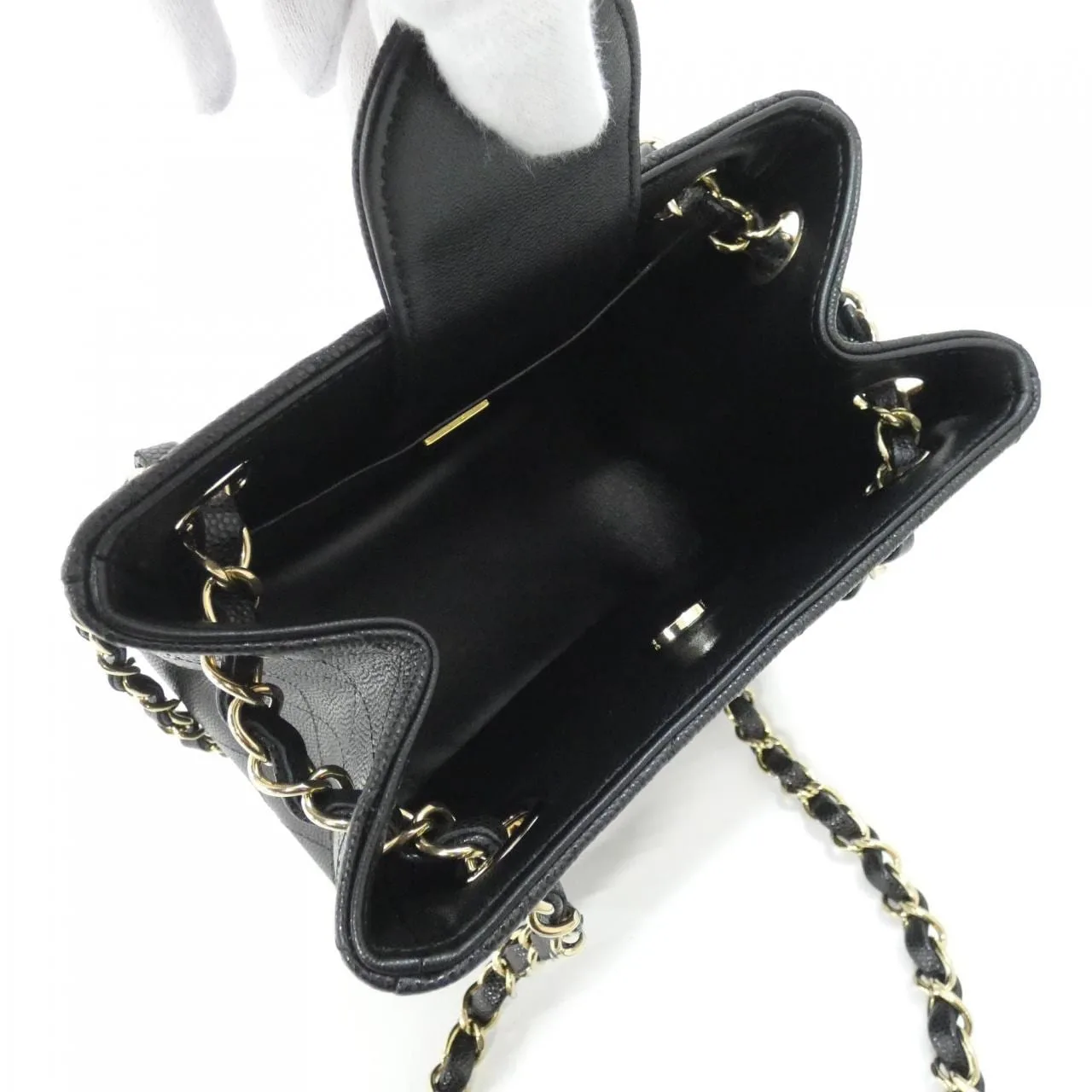 CHANEL Chanel 22 AS3176 Shoulder Grained Calfskin 黑色 荔枝紋牛皮 中古品A - 縮圖 6