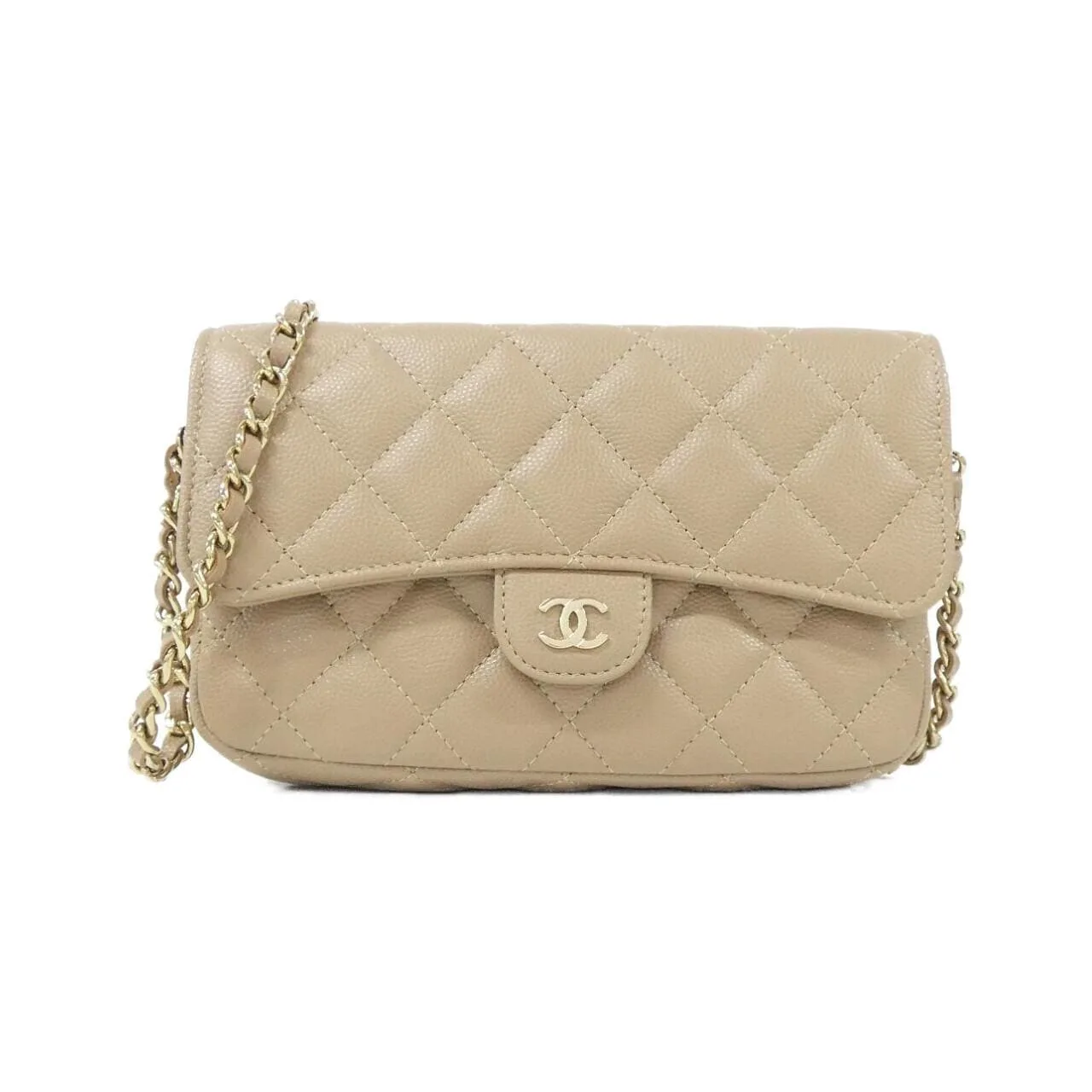 CHANEL Timeless Classic AP2096 Wallet Grained Calfskin Beige