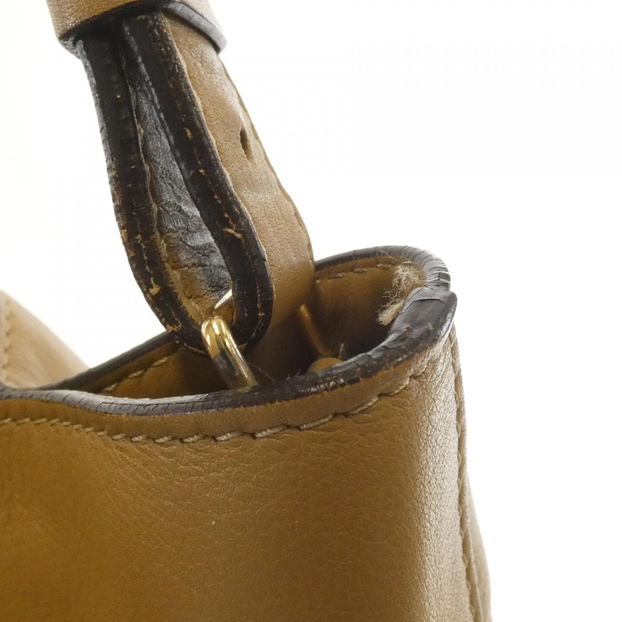 CELINE Shoulder Bag Leather 米色 皮革 中古品B - 縮圖 5