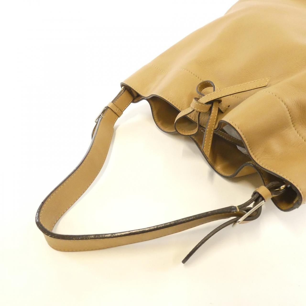 CELINE Shoulder Bag Leather 米色 皮革 中古品B - 縮圖 6