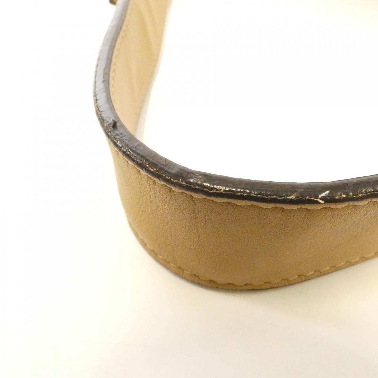 CELINE Shoulder Bag Leather 米色 皮革 中古品B - 縮圖 7