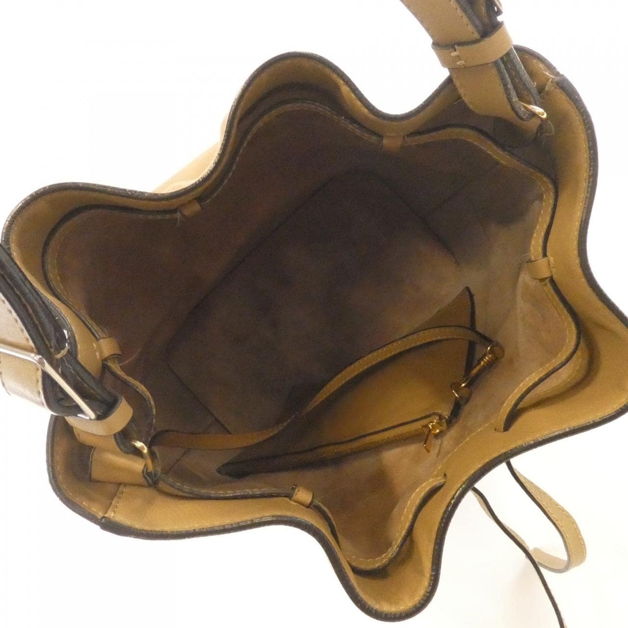 CELINE Shoulder Bag Leather 米色 皮革 中古品B - 縮圖 8