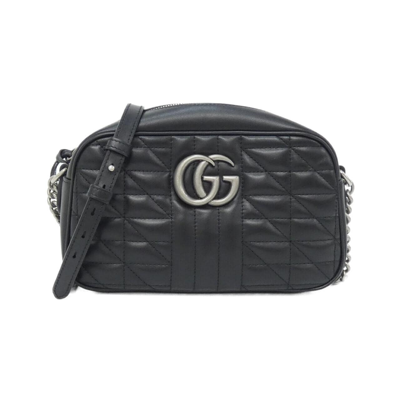 GUCCI Marmont 447632 UM8BN Shoulder Bag Leather Black