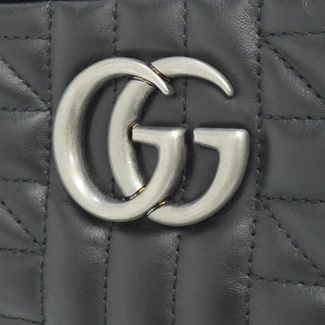 GUCCI Marmont 447632 UM8BN Shoulder Bag Leather 黑色 皮革 中古品A - 縮圖 5