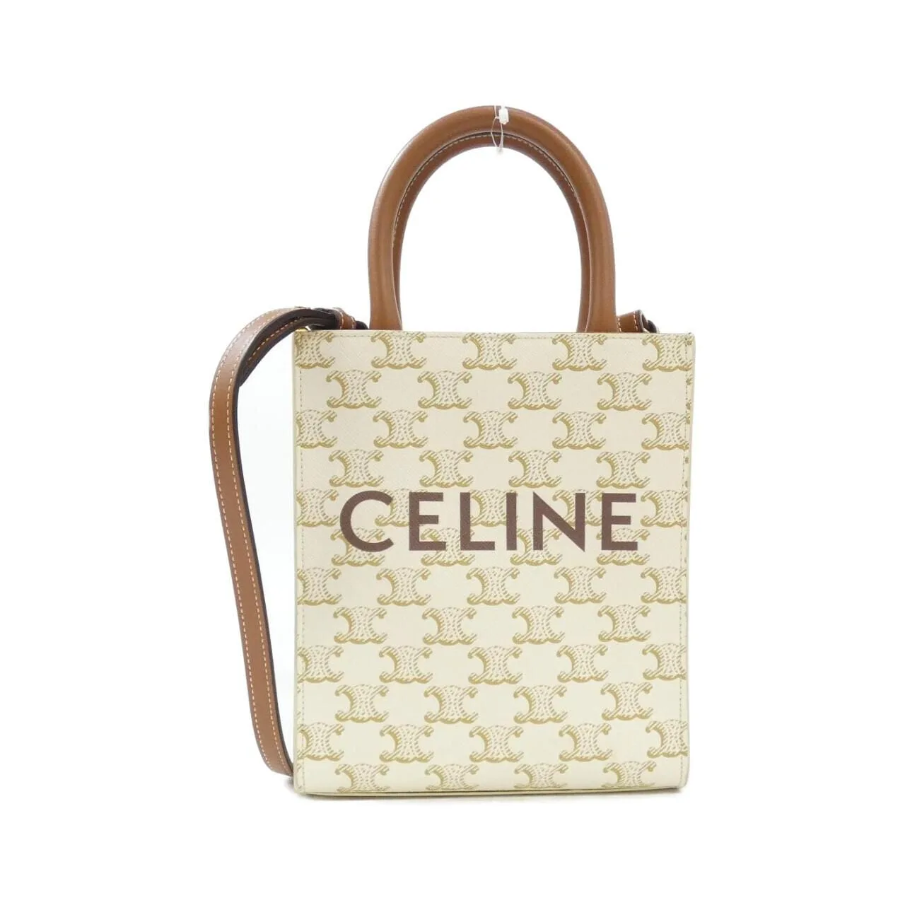 CELINE Cabas 194372BZK Handbag Canvas White