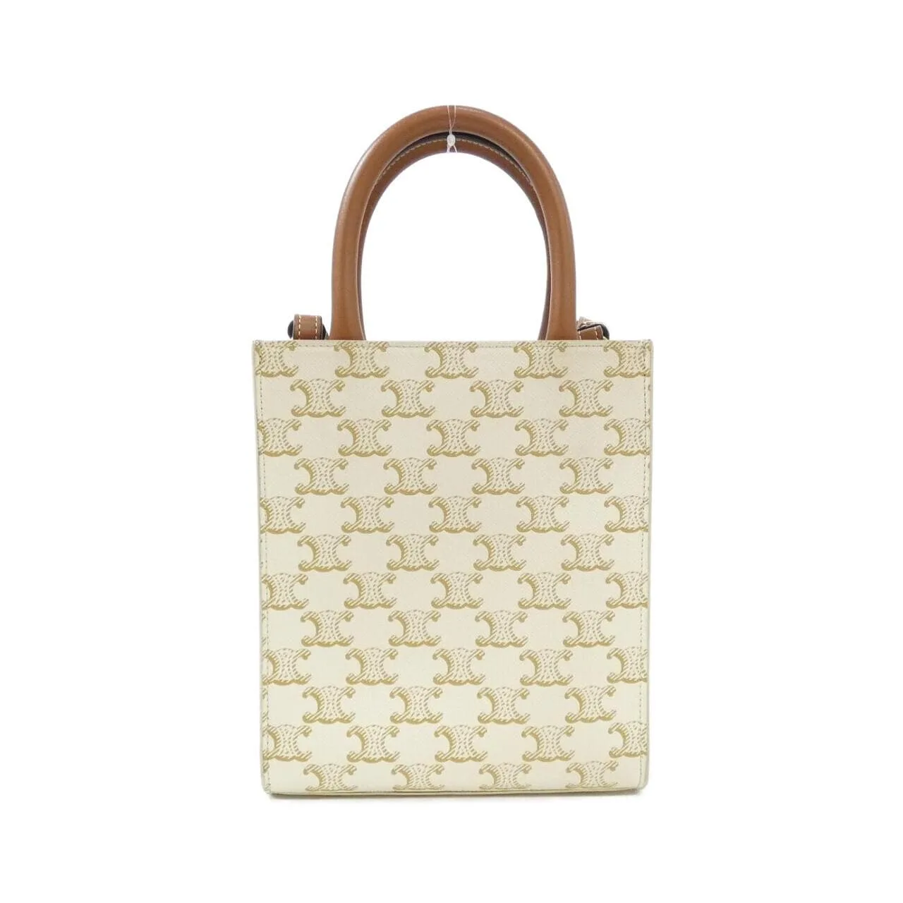 CELINE Cabas 194372BZK Handbag Canvas 白色 帆布 中古品A - 縮圖 2