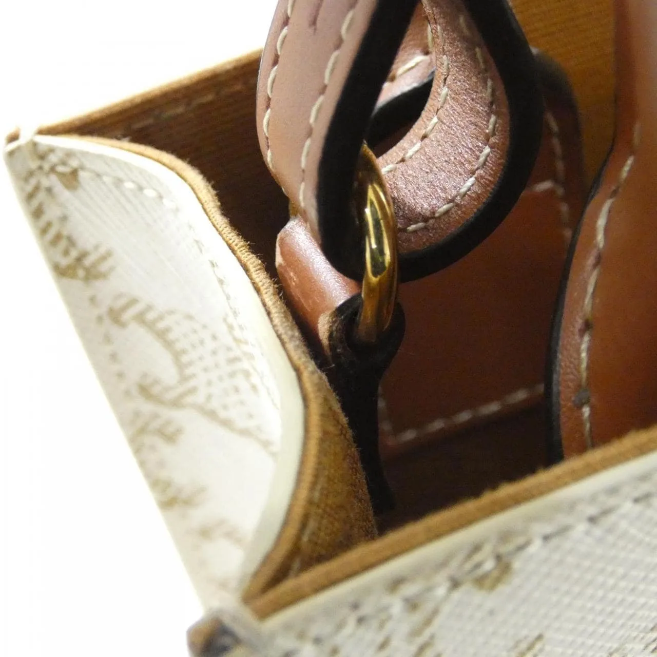 CELINE Cabas 194372BZK Handbag Canvas 白色 帆布 中古品A - 縮圖 6