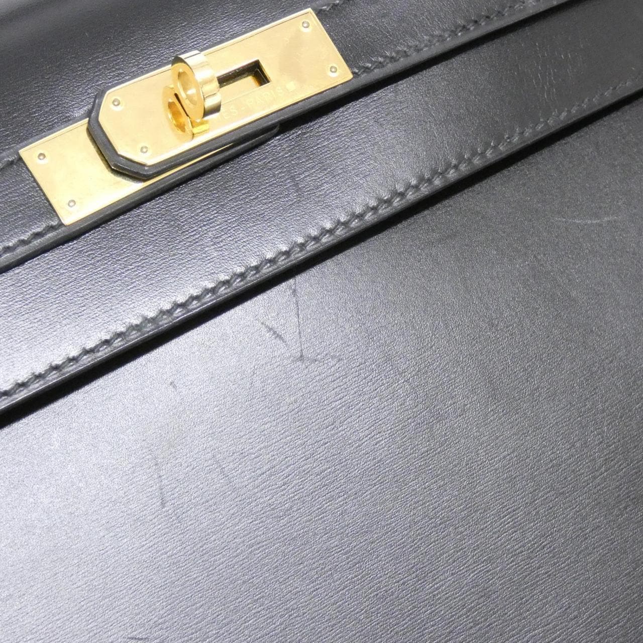 HERMES HERMÈS Kelly 001858CC Bag Box Calf Black Box Calf Leather - Thumbnail 4