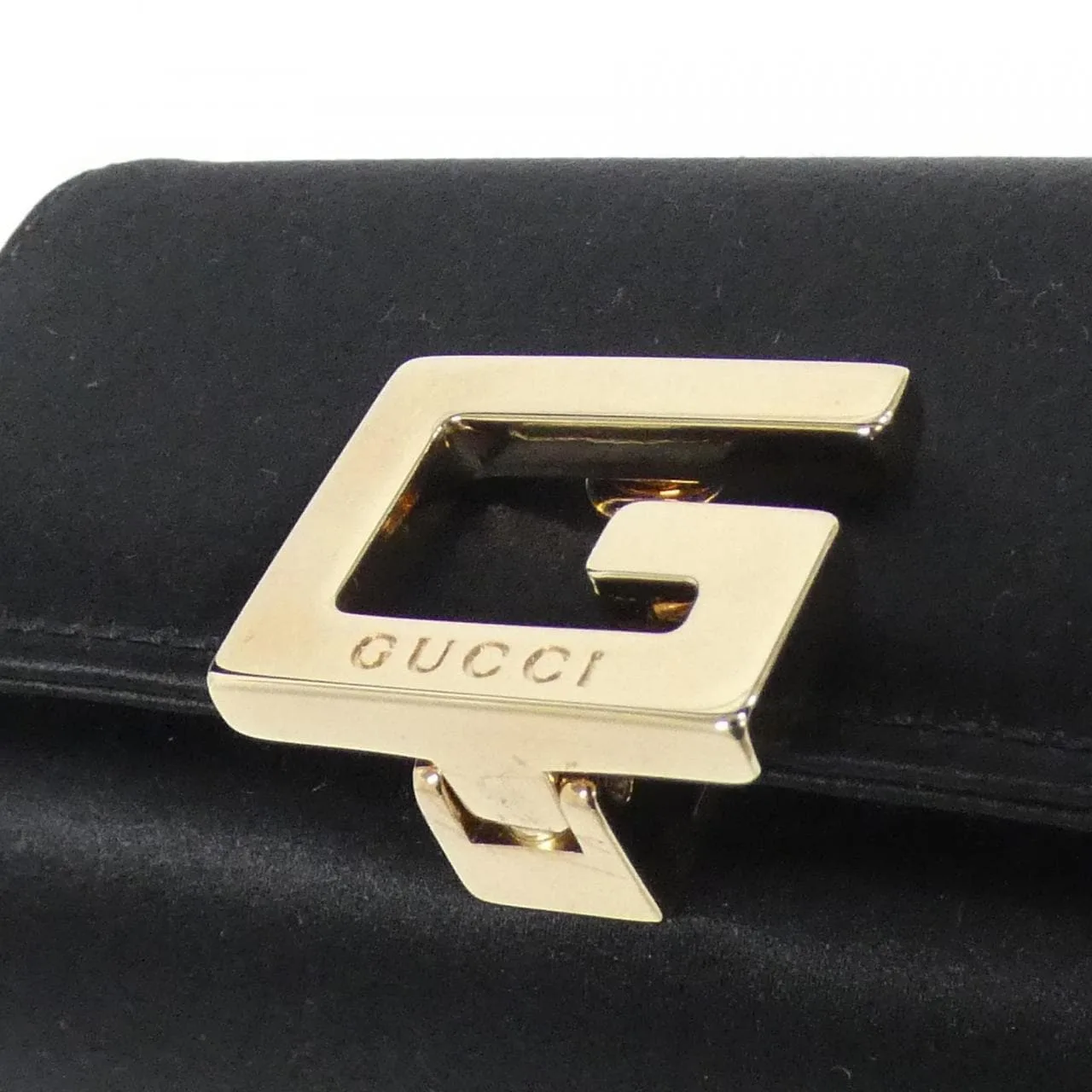 GUCCI 007 2440 Handbag Satin 黑色 緞面 中古品A - 縮圖 4