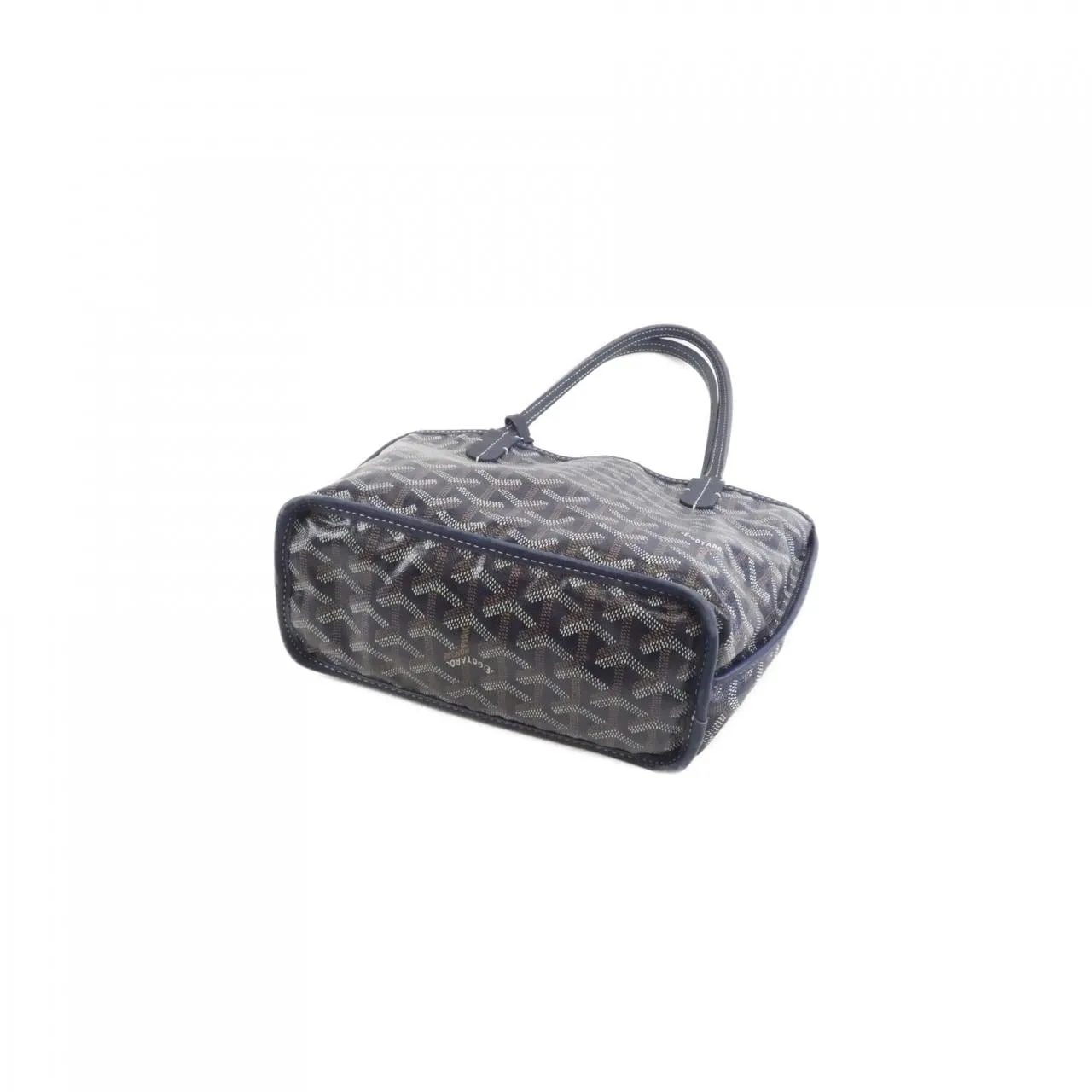 GOYARD Anjou Handbag Canvas Navy Canvas Rank B - Thumbnail 2