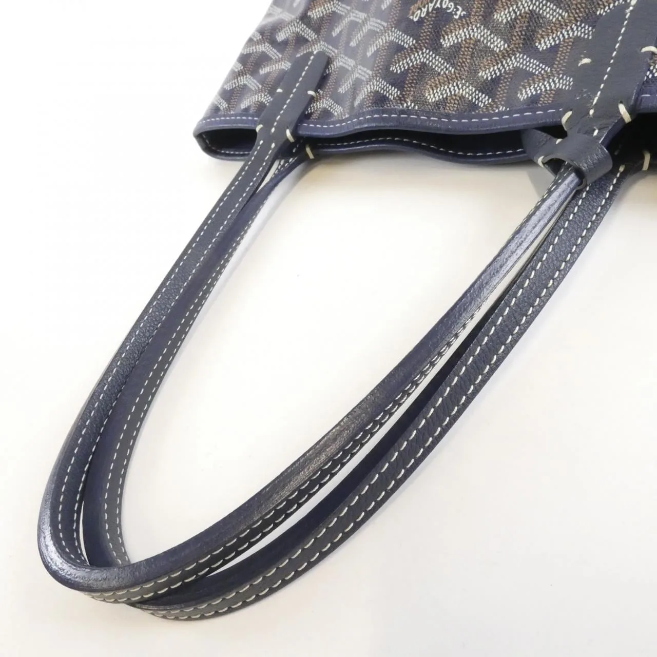 GOYARD Anjou Handbag Canvas Navy Canvas Rank B - Thumbnail 5