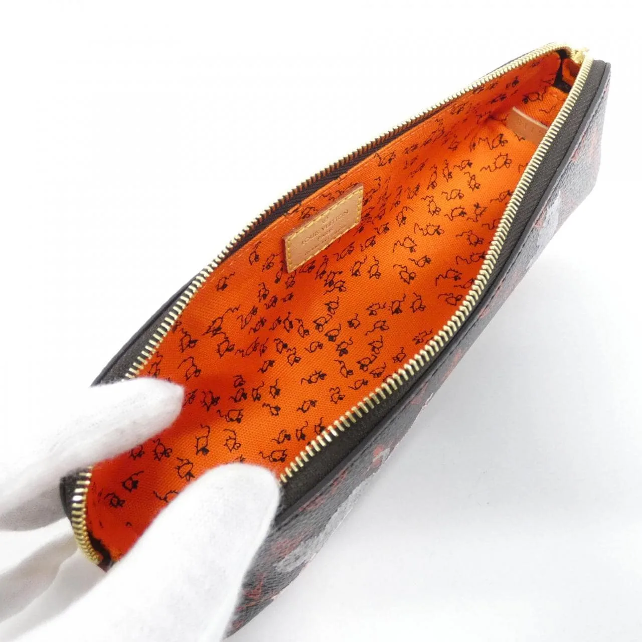 LOUIS VUITTON GI0357 Wallet Lambskin 棕色 羊皮 中古品A - 縮圖 6