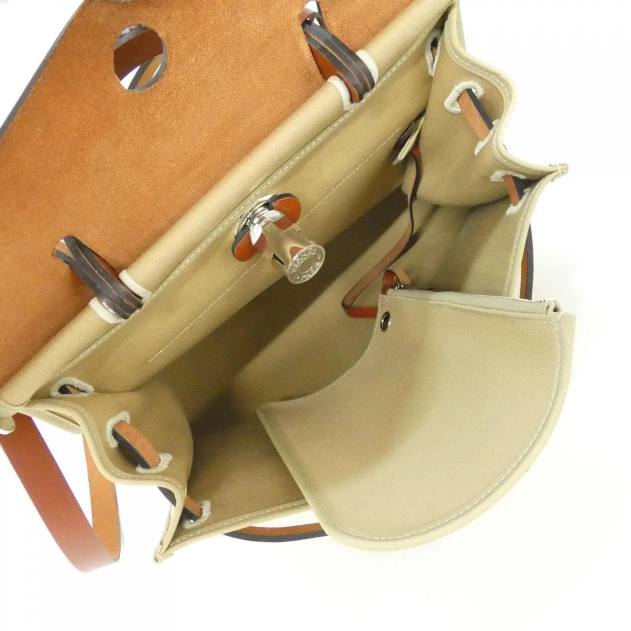 HERMES Herbag 060300CK Handbag Black Rank A - Thumbnail 10