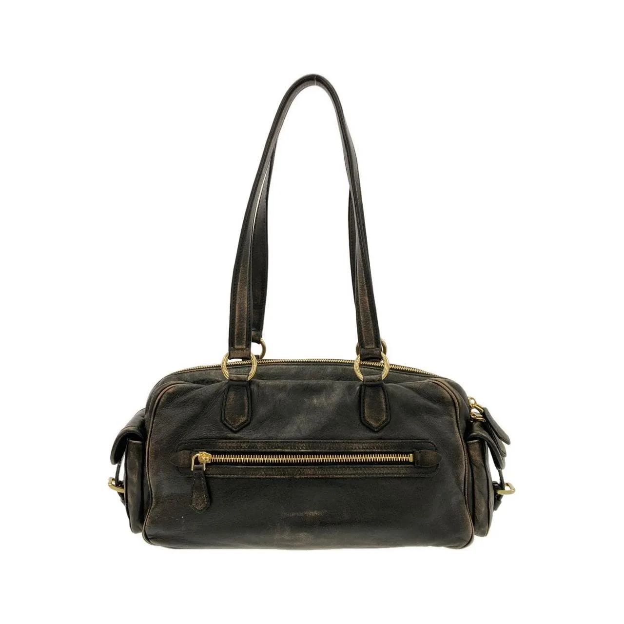 MIU MIU 5BB179 Handbag Leather 黑色 皮革 中古品A - 縮圖 2