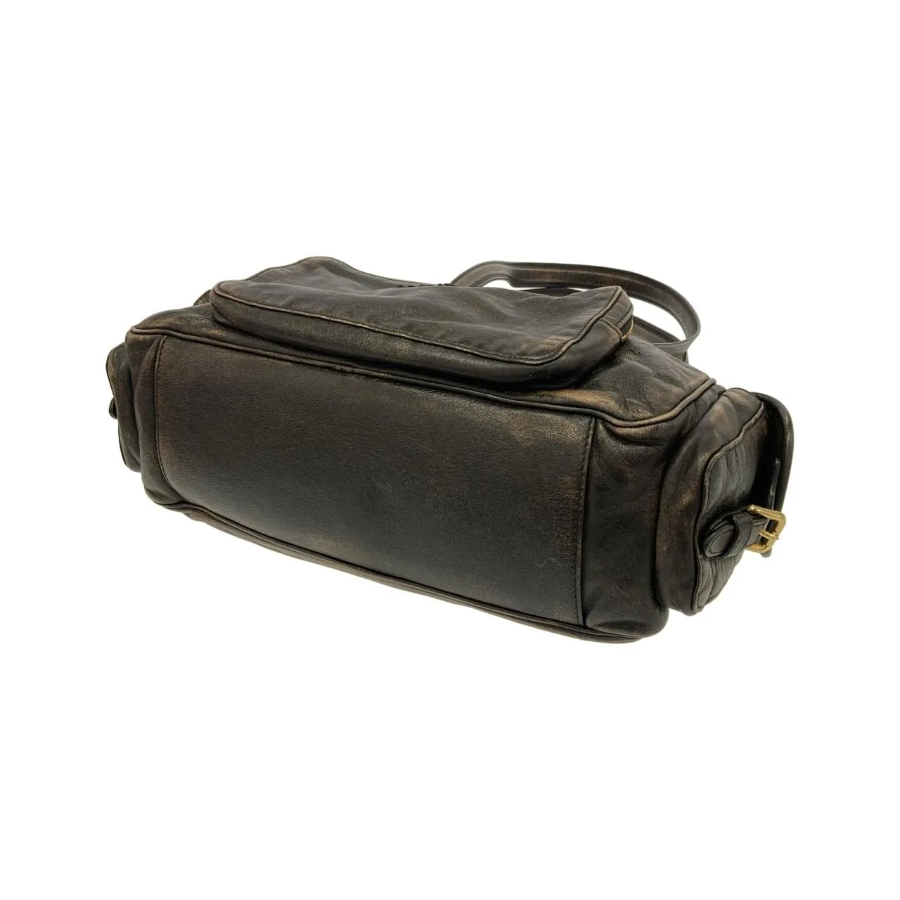 MIU MIU 5BB179 Handbag Leather 黑色 皮革 中古品A - 縮圖 3