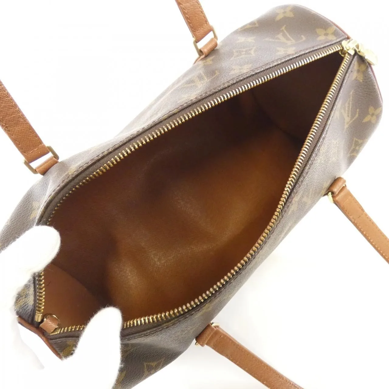 LOUIS VUITTON Papillon M51365 Handbag Monogram 黑色 Monogram 中古品A - 縮圖 7