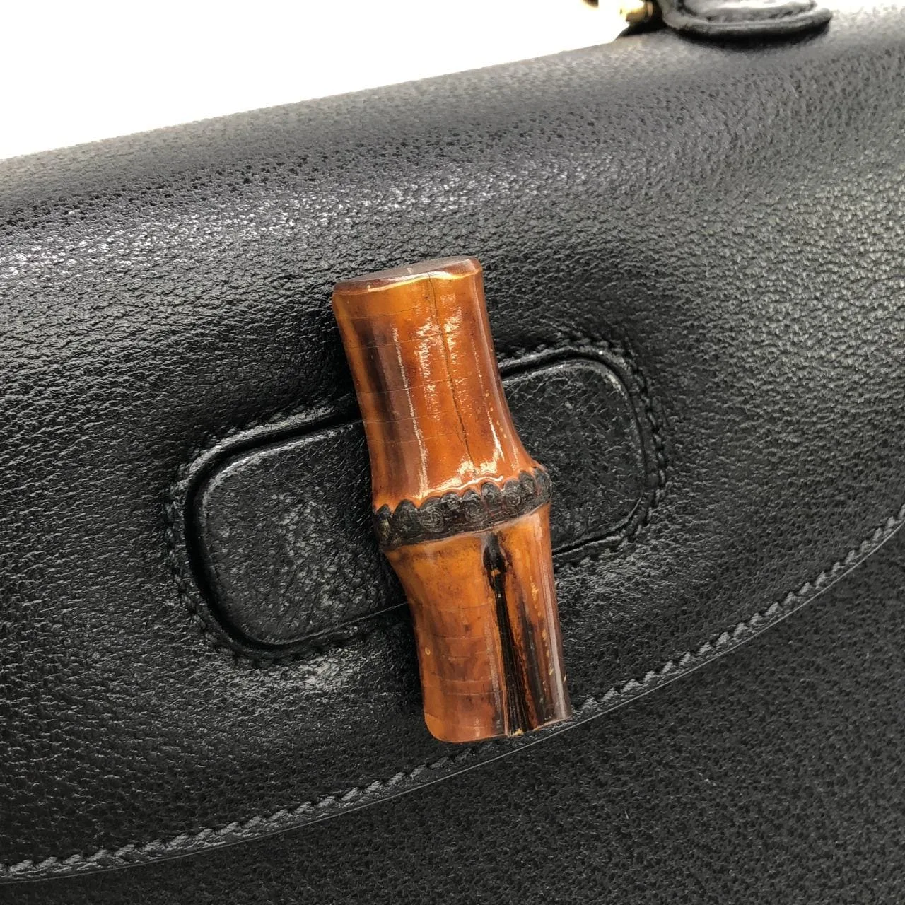 GUCCI 000 1227 Handbag Leather 黑色 皮革 中古品A - 縮圖 5