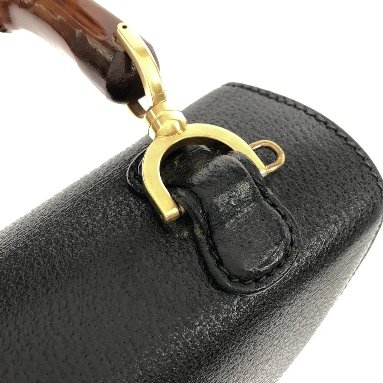 GUCCI 000 1227 Handbag Leather 黑色 皮革 中古品A - 縮圖 6
