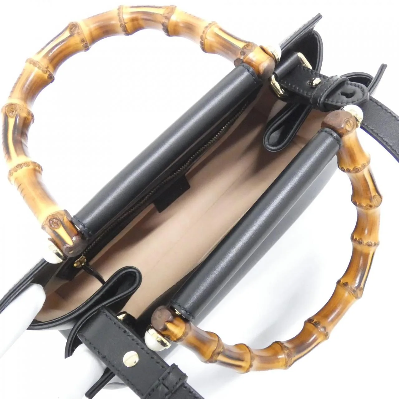 GUCCI 453767 DVU0G Handbag Leather 黑色 皮革 中古品A - 縮圖 9