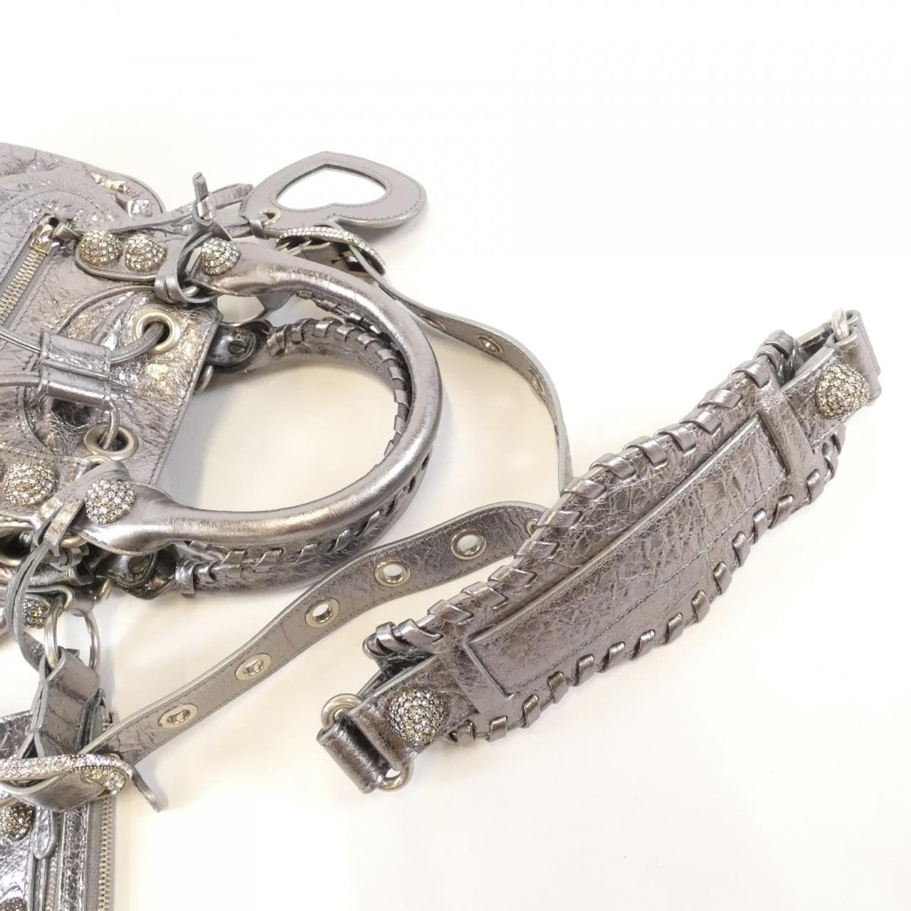 BALENCIAGA Le Cagole 702432 Bag Leather 黑色 皮革 中古品A - 縮圖 4